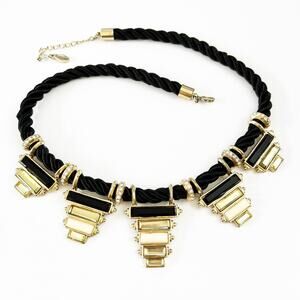 Kensie Art Deco Rope Statement Necklace